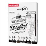 Pennarelli Pigment Uni Pin Starter Kit Lettering