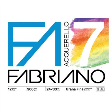 Blocchi Disegno Fabriano F7 24x33 12 ff  Grana Fine Acquarel