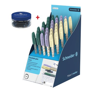 Schneider 26 Expo Zippi Stilografica 30 pz. + 30 cartucce