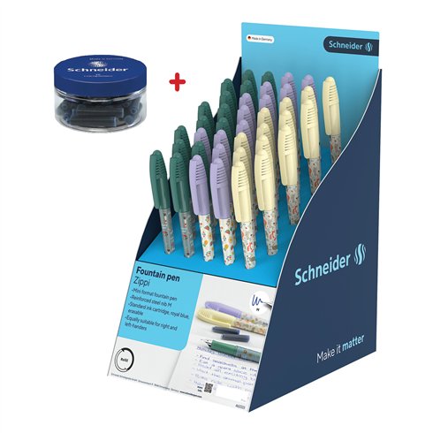 Schneider 26 Expo Zippi Stilografica 30 pz. + 30 cartucce