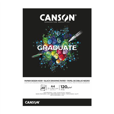 Blocchi Canson Graduate Black A4 20F 120 gr.