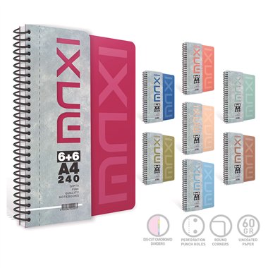 Gipta Maxi Spiral PPL c/div. A4 Maxi 200 ff 60 gr. 5+5 6569