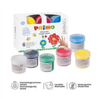 Colori a dita Primo  50 gr. 6 colori
