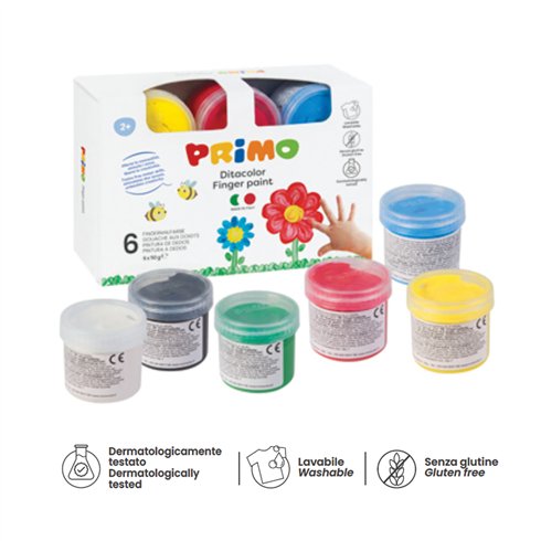Colori a dita Primo  50 gr. 6 colori