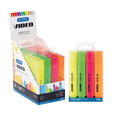 Evidenziatori Tratto Video Classic   4 colori