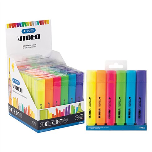 Evidenziatori Tratto Video Classic   6 colori