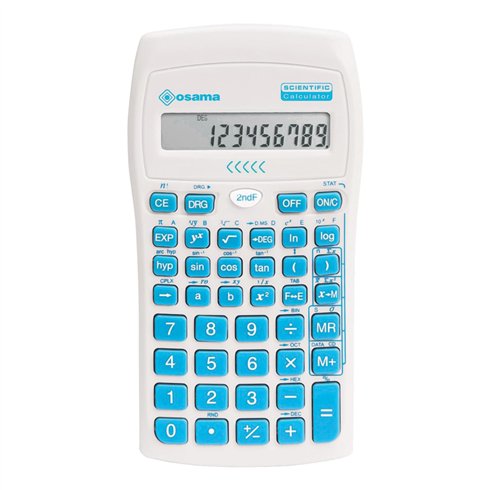 Calcolatrice Osama Scientifica OS 84019079 Bianco\Azzurro