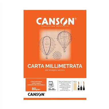 Blocchi Carta Millimetrata Canson 23x33 10F 25 pz.