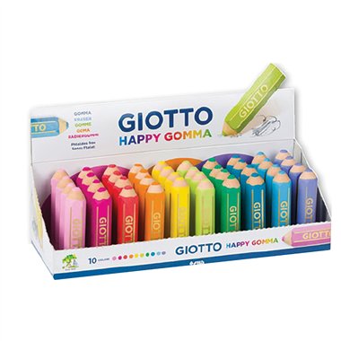 Gomme Giotto Happy Fluo Expo 40 pz.