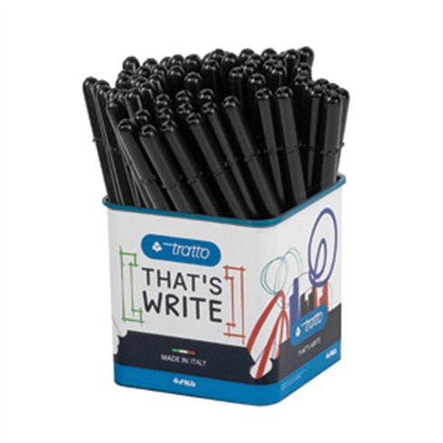Pennarelli Tratto Pen  Barattolo 50 pz. Nero  (Fine Stock)