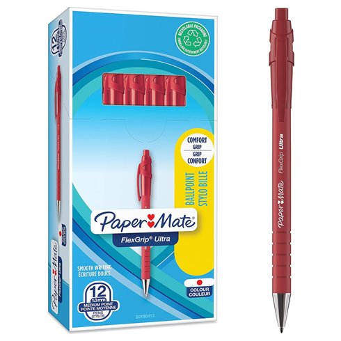 Penne Paper Mate Flexgrip Ultra Rosso 12 pz.