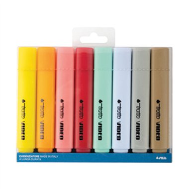 Evidenziatori Tratto Video Pastel  8 colori