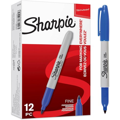 Marker Sharpie Fine Blu 12 pz.