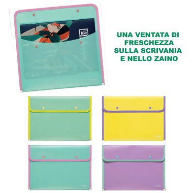 Buste con Bottone bordata Arda Keep Color Pastel A4