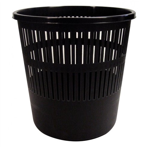 Cestino Gettacarte Arda forato 12 Lt. Nero