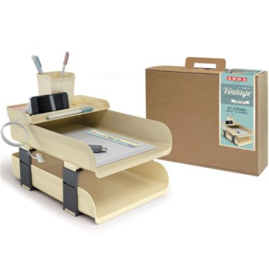 Arda Mydesk Vintage Set da scrivania 5 pezzi Milk Avorio