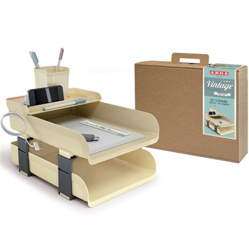 Arda Mydesk Vintage Set da scrivania 5 pezzi Milk Avorio