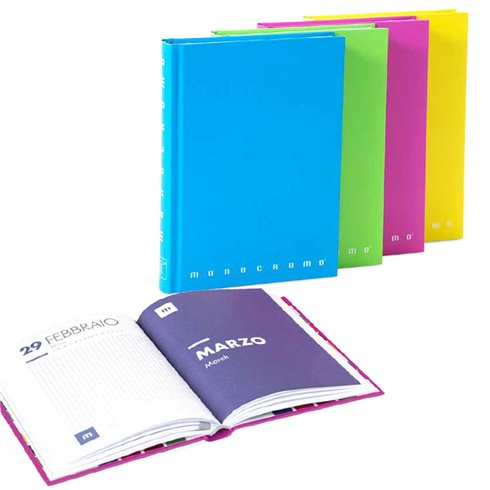 Diario non datato Monocromo Fluo Std 12 mesi