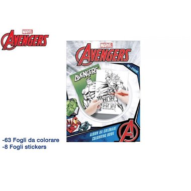 Album da Colorare 21x29 Avengers + 160 Stickers