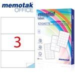 Etichette su A4 Memotak  210 x 99 300 pz.