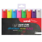 Marker Uni Chalk Scalpello 8 pz. Assortiti