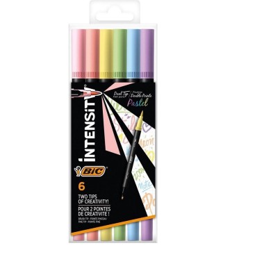 Pennarelli Bic Intensity Dual Tip Pastel CFP a 6 c