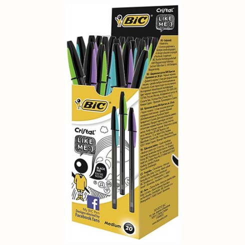 Penne Bic Cristal Like Me nero 20 pz.