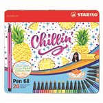 Pennarelli Stabilo Pen 68  Chillin Metalbox a 20 c