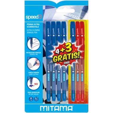 Mitama Penna Speed3 Blu e Rosso 4+3