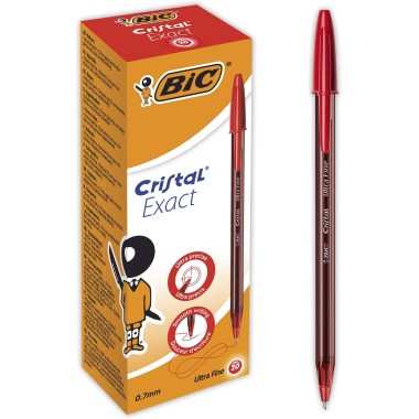 Penne Bic Cristal Exact Rosso Ultra fine 20 pz.