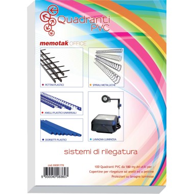 Copertine PVC Quadranti Video A4 150 M Blu 100 pz.