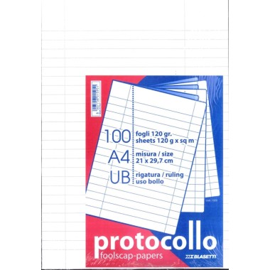 Carta Protocollo 120 gr. 100 ff Uso Bollo Blasetti