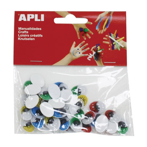 Apli Occhi Ovali Colorati con ciglia  40 pz.