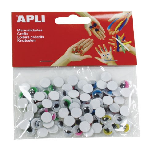 Apli Occhi Tondi 10 mm col. con ciglia 100 pz.