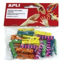 Apli Mollettine Legno 35x7 mm Colorate 20 pz.