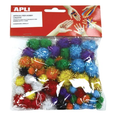 Apli Pompon Colori Glitter 13062 78 pz.