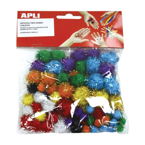 Apli Pompon Colori Glitter 13062 78 pz.