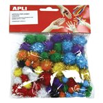 Apli Pompon Colori Glitter 13062 78 pz.