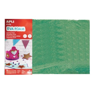 Gomma Eva 60x40x2  3 ff 13172 Glitter Verde