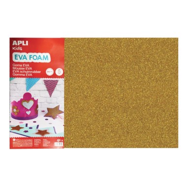 Gomma Eva 60x40x2  3 ff 13175 Glitter Oro