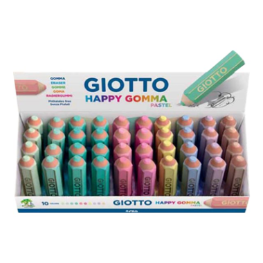 Gomme Giotto Happy Pastel 234000 Expo 40 pz.