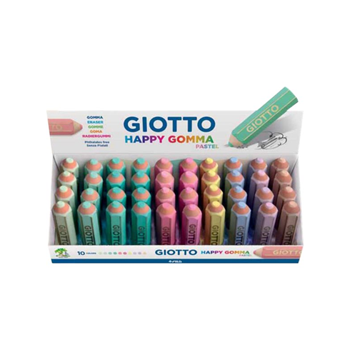 Gomme Giotto Happy Pastel 234000 Expo 40 pz.