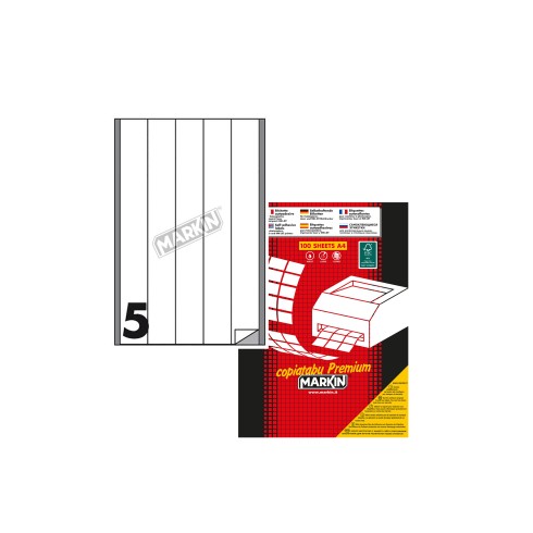 Etichette su A4 Markin  40x297 500 pz.