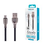 TF Cavo Forever Tornado USB/Type C 1 mt. 3A Nero