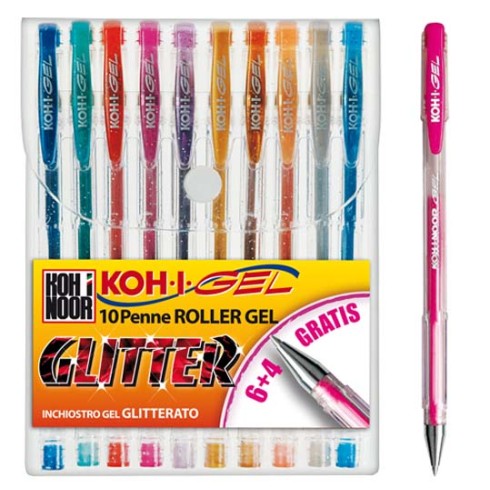 Penne Gel Kohinoor Glitter 10 colori