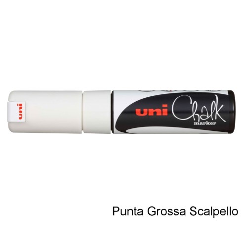 Marker Uni Chalk Scalpello Bianco