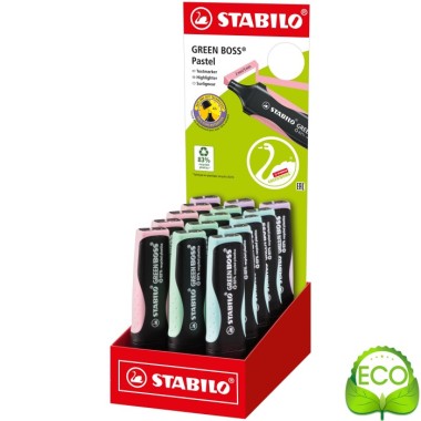 Evidenziatori Stabilo Boss Green Past.  Expo 15 pz