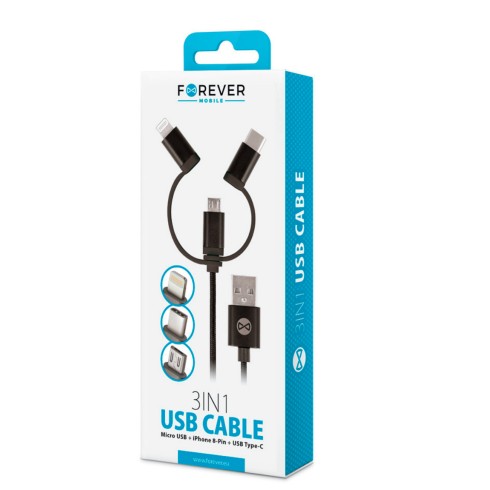 TF Cavo Forever Multi T_01626 USB/Lightning+Type C+Micro