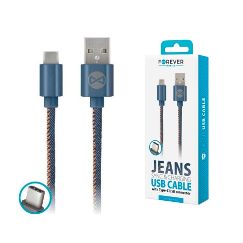 TF Cavo Forever Tornado USB/Type C 1 mt. 2A Jeans