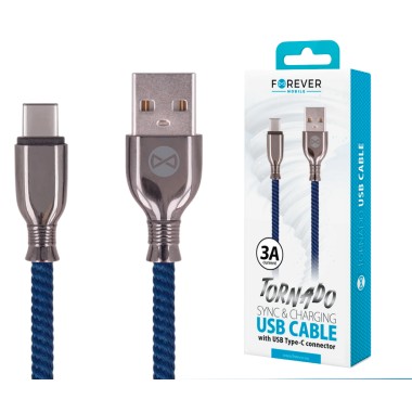 TF Cavo Forever Tornado USB/Type C 1 mt. 3A Blu